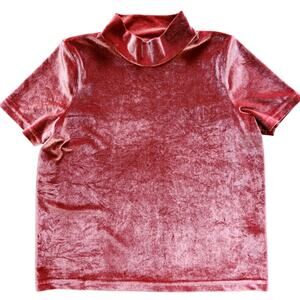 Madewell velvet mockneck tee burnished rust size S